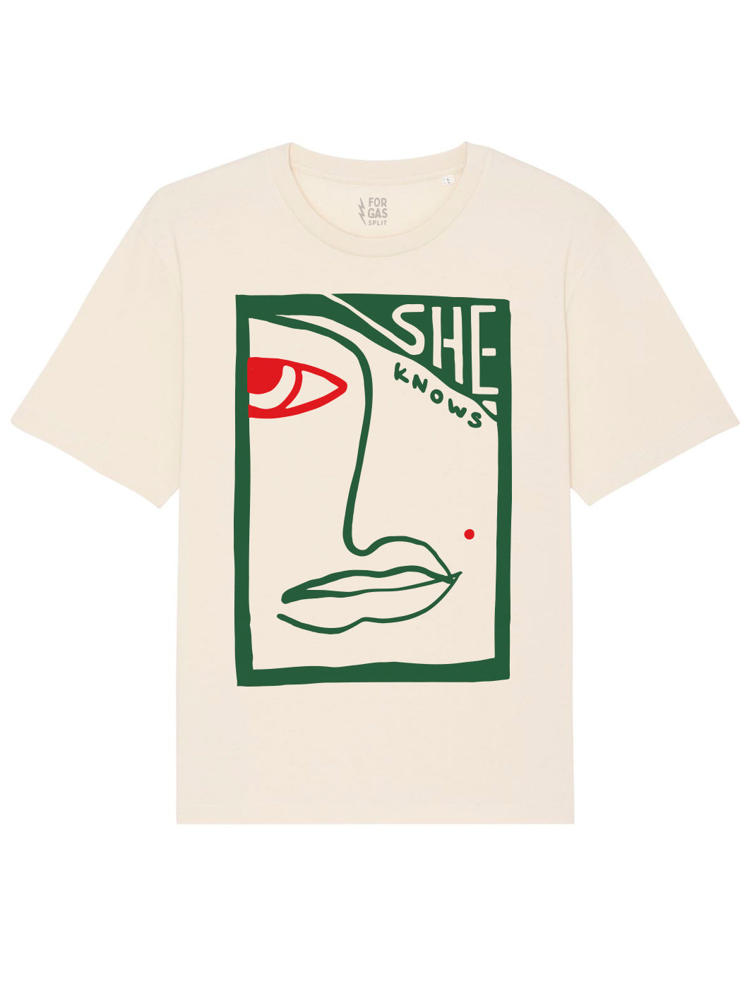 She Knows - Relaxed Natural Raw - 100% Organic Cotton T-Shirt