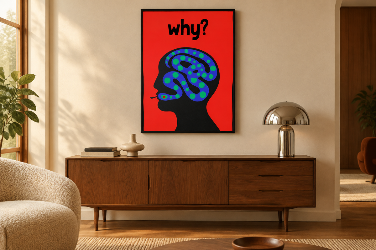 Retro-modern wall art mockup