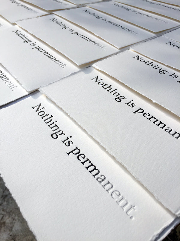 Nothing is permanent...
